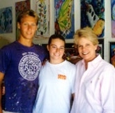 Art Instructor, Michelle Abrams, pictured with teaching assistants, Nick and Megan.