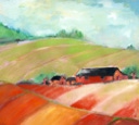 Red & Green Hils by Artist Michelle Abrams