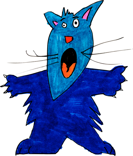 Original Watercolor Art Scaredy Cat by Cooper Nielsen Age 10